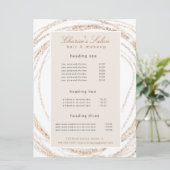 Salon Modern Faux Gold abstract Elegante Prijs Kaa Menu (Staand voorkant)