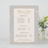 Salon Modern Faux Gold abstract Elegante Prijs Kaa Menu (Staand voorkant)