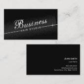 Salon moderne des cheveux noirs Cartes de visite (Devant / Derrière)