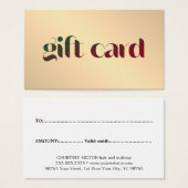 Salon moderne élégant Faux Gold Bold (Devant & derrière)