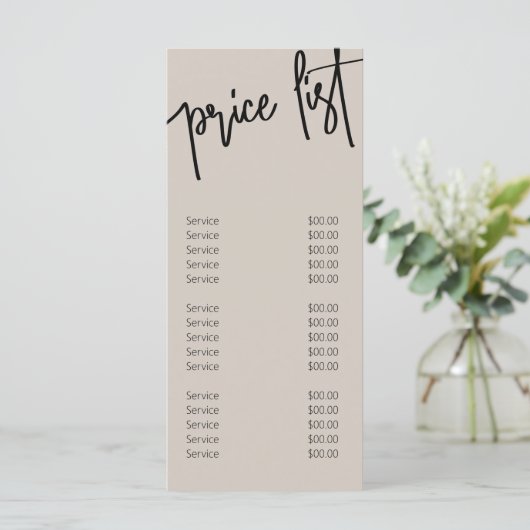 Salon moderne Nails Beige Tarifs Menu Services (Debout devant)