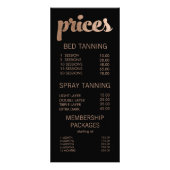 Salon Noir & Bronze Menu Prix Carte (Devant)