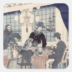 Salon of a house of foreign merchants at vierkante sticker