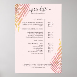 Salon Palm, bladig, Prijslijst Poster