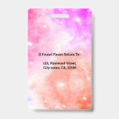 Salon Personeel ID Peach Paarse Badge (Back)