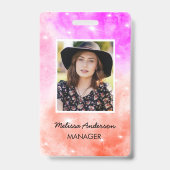 Salon Personeel ID Peach Paarse Badge (Front)