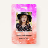 Salon Personeel ID Peach Paarse Badge (Voorkant)
