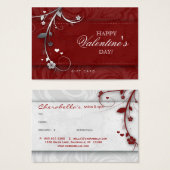 Salon Poison Card Spa Flower Floral Red Hearts (Devant & derrière)