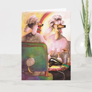 Salon Poodle Funny Birthday Card Kaart
