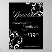 Salon Poster Spa Black & White Swirls (Voorkant)