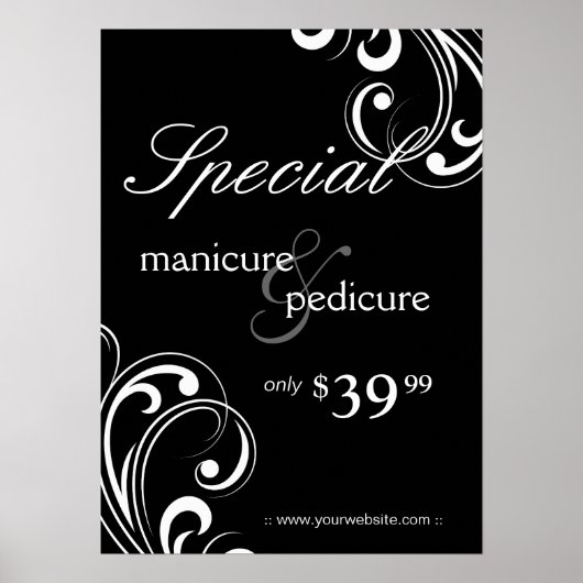 Salon Poster Spa Black & White Swirls (Voorkant)