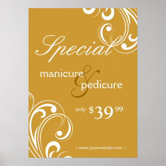 Salon Poster Spa Gold & White Swils