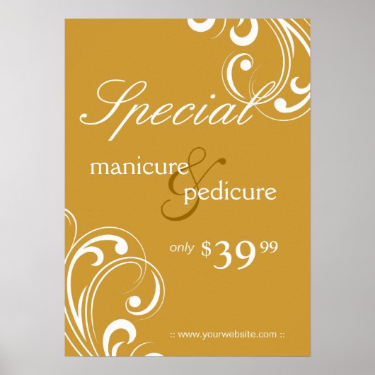 Salon Poster Spa Gold & White Swils (Devant)