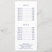 Salon pour hommes simple menu de prix de service n (Dos)