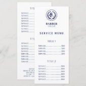 Salon pour hommes simple menu de prix de service n (Devant / Derrière)