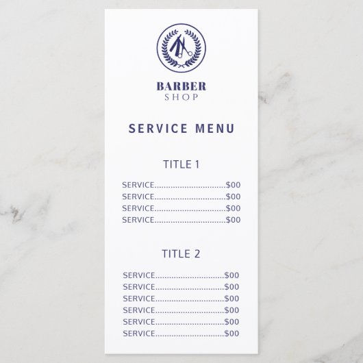 Salon pour hommes simple menu de prix de service n (Devant)