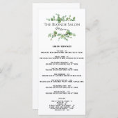 Salon Price List Menu (Voorkant / Achterkant)