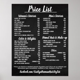 Salon Prijslijst Poster