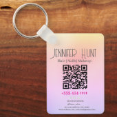 Salon QR code Modern Sleutelhanger (Voorkant)