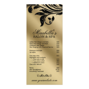 Salon Rack Kaart Jewelry Leaf Floral Black Gold 2