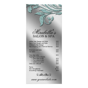 Salon Rack Kaart Sieraden Blad Bloemen Blauwgroen