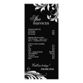 Salon Rack Kaart Spa Leaf Floral Black White (Achterkant)