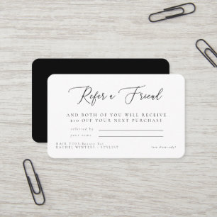 Salon Refer a Friend Naam Korting Afgerond Visitekaartje