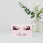 Salon Reference Kaart Glitter Pink Lashes Makeup (Staand voorkant)