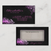 Salon Rendez-vous / Carte de visite rose floral (Devant / Derrière)