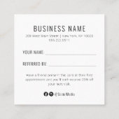 Salon rose et noir Référer une carte de recommanda (Dos)