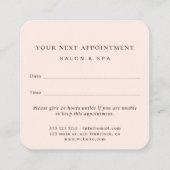 Salon rose vif féminin et carte de rendez-vous Spa (Dos)