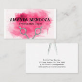 Salon Scharen | Artistiek Rood Aquarel Visitekaartje (Voorkant / Achterkant)