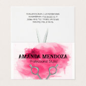 Salon Scharen | Artistiek Rood Aquarel Visitekaartjes (Buitenkant ongevouwen)