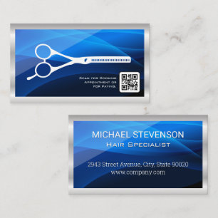 Salon Scharen Blue Waves Lagen QR Code Visitekaartje