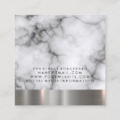 Salon Scharen Marmeren Metalen Afwerking Vierkante Visitekaartje (Achterkant)