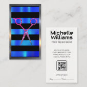 Salon Scharen | Metallic Strepen Afsprakenkaartje (Voorkant / Achterkant)