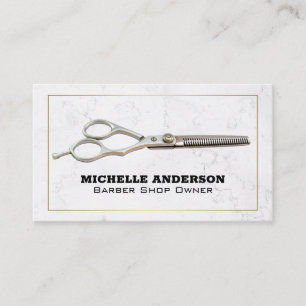 Salon Scissors Marmer Visitekaartje