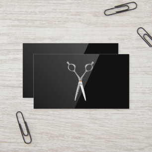 Salon Scissors Zwart hoogglanzend Visitekaartje
