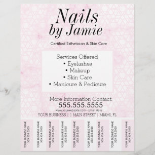 Salon Service Roze Goud Business Afscheurstroken Flyer
