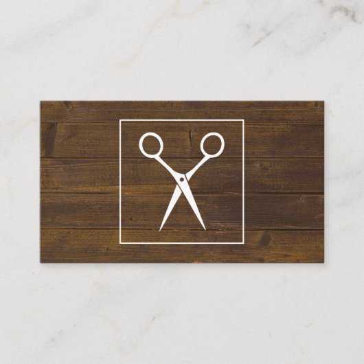 Salon Shears Rustic Wood Appointment Card Afsprakenkaartje (Voorkant)