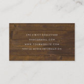 Salon Shears Rustic Wood Visitekaartje (Achterkant)