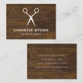 Salon Shears Rustic Wood Visitekaartje (Voorkant / Achterkant)