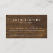 Salon Shears Rustique Bois Carte de rendez-vous (Dos)