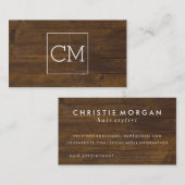 Salon Shears Rustique Monogramme Carte de rendez-v (Devant / Derrière)