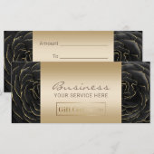 Salon Spa Black & Gold Floral Cadeaubonnen (Voorkant / Achterkant)