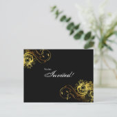 Salon Spa Briefkaart Invitation Gold Butterfly 2 (Staand voorkant)