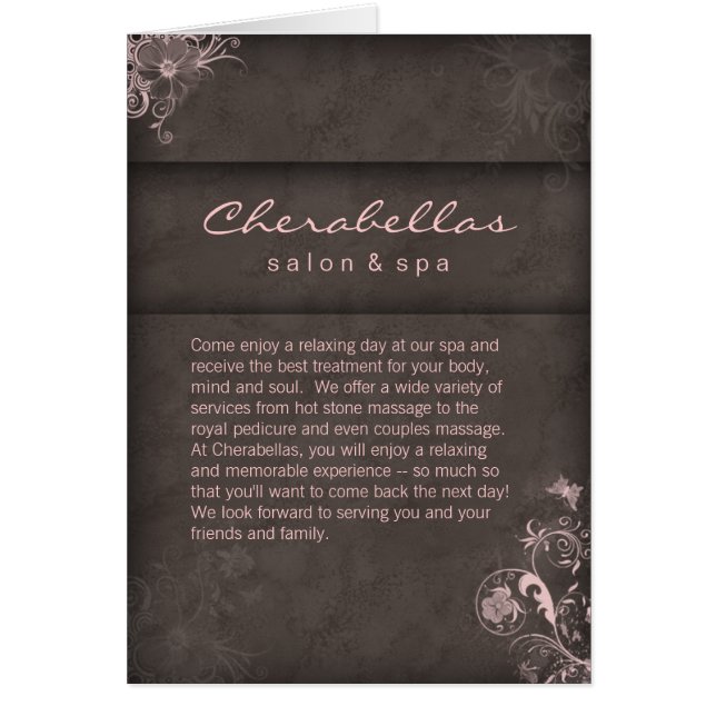 Salon Spa Brochure Pink Taupe Floral (Voorkant)