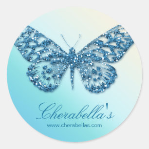 Salon spa butterfly sticker blauwe juwelen