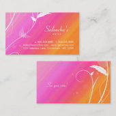 Salon Spa Carte de visite feuille rose orange (Devant / Derrière)