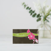 Salon Spa Carte de visite Floral rose Brown Tropic (Debout devant)